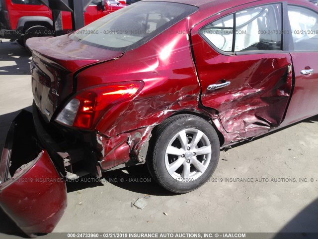 3N1CN7AP5DL872740 - 2013 NISSAN VERSA S/S PLUS/SV/SL RED photo 6