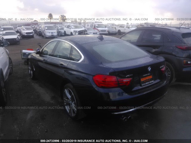 WBA4F9C31HG813180 - 2017 BMW 430XI GRAN COUPE BLUE photo 3