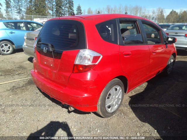 JHMGE8H37DC082874 - 2013 HONDA FIT RED photo 4