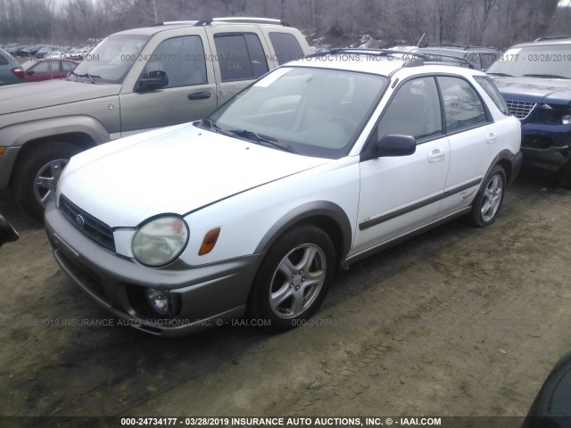 JF1GG68572H805307 - 2002 SUBARU IMPREZA OUTBACK SPORT WHITE photo 2