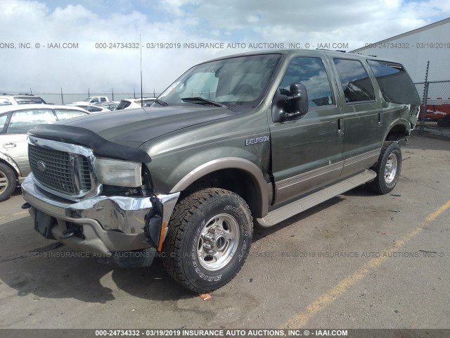 1FMNU43S5YED17913 - 2000 FORD EXCURSION LIMITED GREEN photo 2