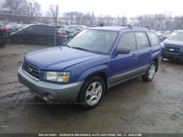 JF1SG65693H771542 - 2003 SUBARU FORESTER 2.5XS BLUE photo 2