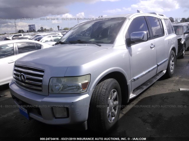 5N3AA08C74N808938 - 2004 INFINITI QX56 SILVER photo 2