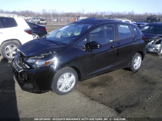 3HGGK5H48KM715610 - 2019 HONDA FIT LX BLACK photo 2