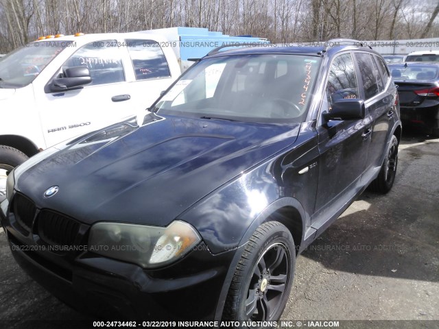 WBXPA93406WG75387 - 2006 BMW X3 3.0I BLACK photo 2