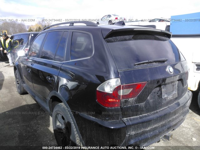 WBXPA93406WG75387 - 2006 BMW X3 3.0I BLACK photo 3