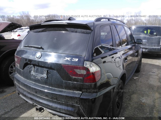 WBXPA93406WG75387 - 2006 BMW X3 3.0I BLACK photo 4