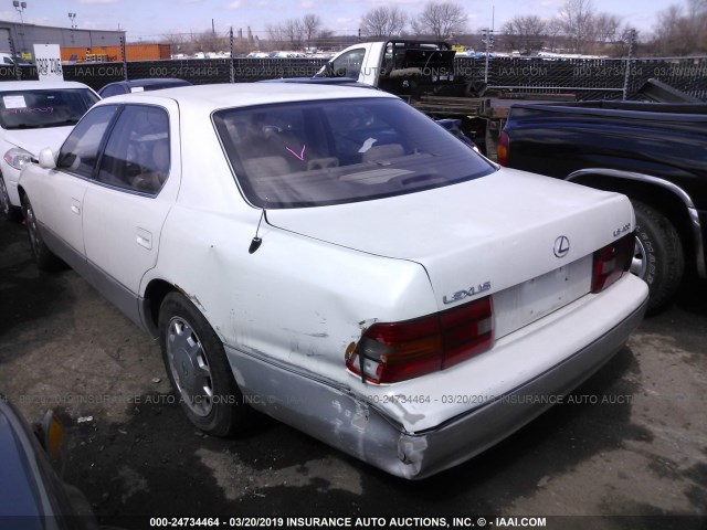 JT8BH22F1T0055249 - 1996 LEXUS LS 400 WHITE photo 3