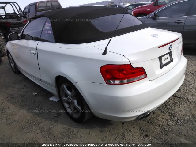 WBAUL7C53DVU08734 - 2013 BMW 128 I WHITE photo 3