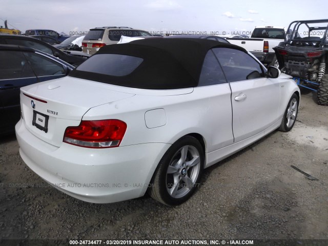 WBAUL7C53DVU08734 - 2013 BMW 128 I WHITE photo 4