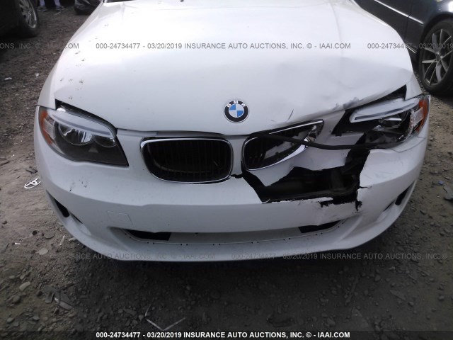 WBAUL7C53DVU08734 - 2013 BMW 128 I WHITE photo 6