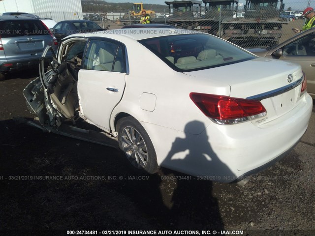 4T1BK3DB8BU429247 - 2011 TOYOTA AVALON LIMITED WHITE photo 3