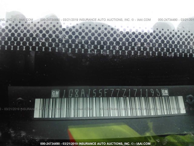 1G8AJ55F77Z171193 - 2007 SATURN ION LEVEL 2 白色 照片 9