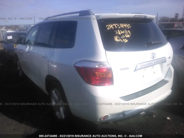 JTEES42A082060143 - 2008 TOYOTA HIGHLANDER LIMITED WHITE photo 3