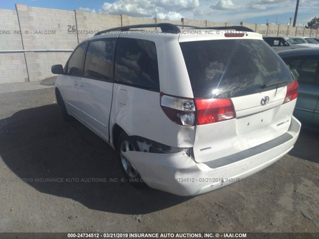 5TDZA23C24S007377 - 2004 TOYOTA SIENNA CE/LE WHITE photo 3