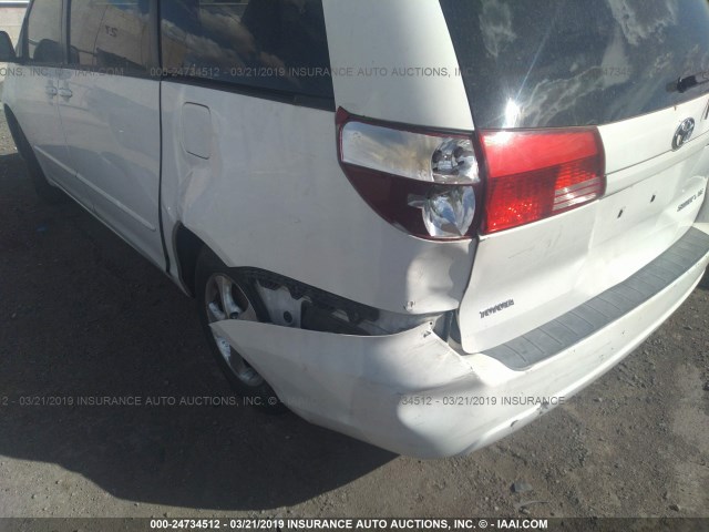 5TDZA23C24S007377 - 2004 TOYOTA SIENNA CE/LE WHITE photo 6