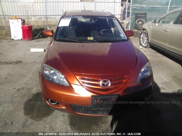 JM1BK343151219589 - 2005 MAZDA 3 HATCHBACK ORANGE photo 6