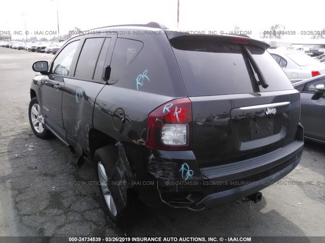 1C4NJCBB0ED890518 - 2014 JEEP COMPASS SPORT BLACK photo 3