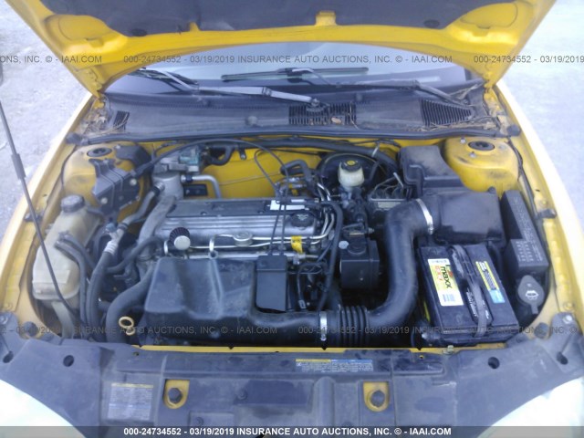 1G1JH12F427482821 - 2002 CHEVROLET CAVALIER LS SPORT YELLOW photo 10