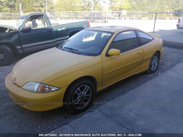 1G1JH12F427482821 - 2002 CHEVROLET CAVALIER LS SPORT YELLOW photo 2