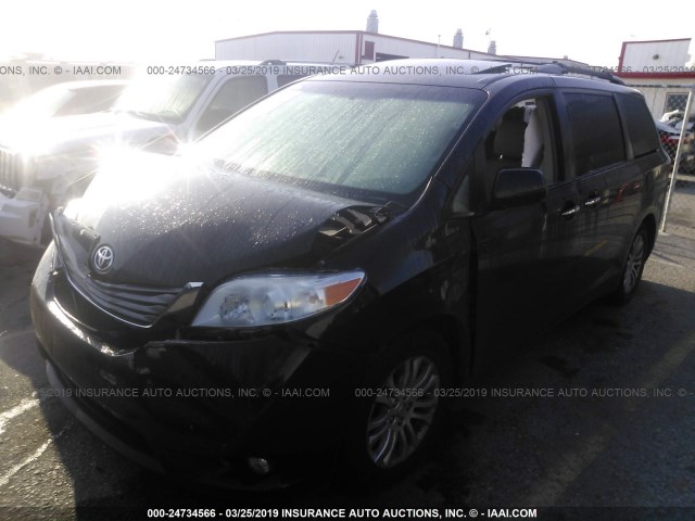 5TDYK3DC7FS600846 - 2015 TOYOTA SIENNA XLE/LIMITED BLACK photo 2