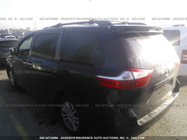 5TDYK3DC7FS600846 - 2015 TOYOTA SIENNA XLE/LIMITED BLACK photo 3