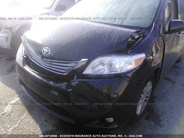 5TDYK3DC7FS600846 - 2015 TOYOTA SIENNA XLE/LIMITED BLACK photo 6