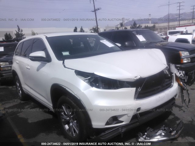 5TDZKRFH6ES035715 - 2014 TOYOTA HIGHLANDER LE/LE PLUS WHITE photo 1