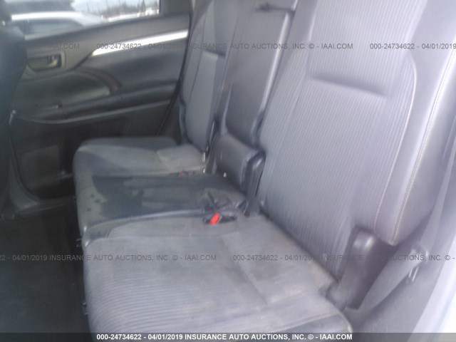 5TDZKRFH6ES035715 - 2014 TOYOTA HIGHLANDER LE/LE PLUS WHITE photo 8