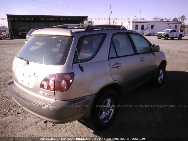 JT6GF10U9X0012400 - 1999 LEXUS RX 300 GOLD photo 4