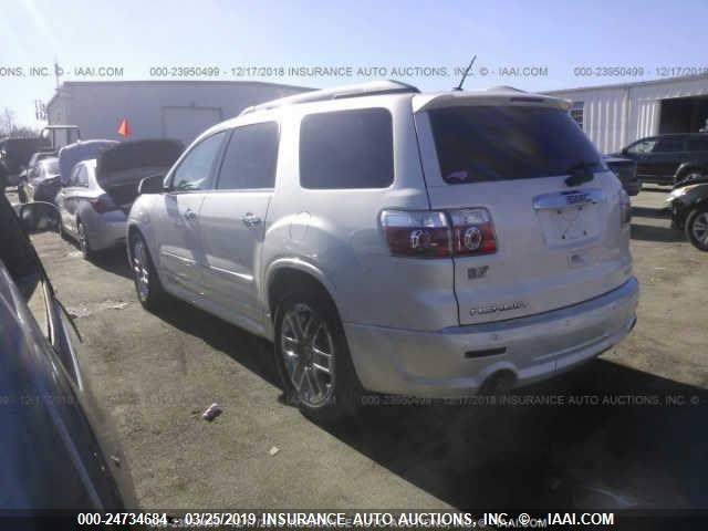 1GKKVTED2BJ311471 - 2011 GMC ACADIA DENALI WHITE photo 3