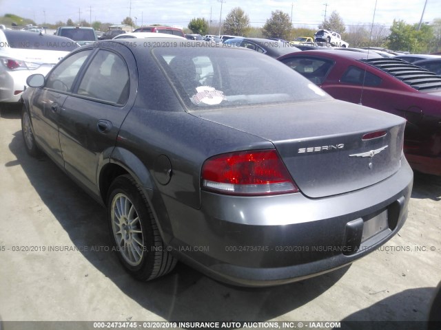 1C3EL46X24N307241 - 2004 CHRYSLER SEBRING LX GRAY photo 3