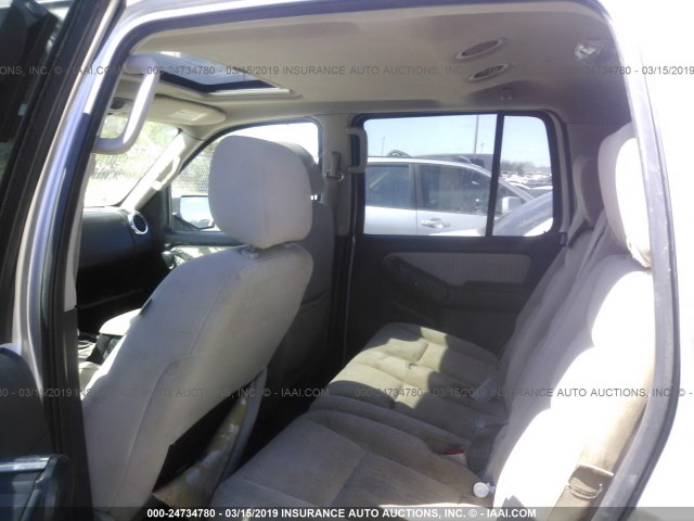 1FMEU63E98UB01333 - 2008 FORD EXPLORER XLT GRAY photo 8