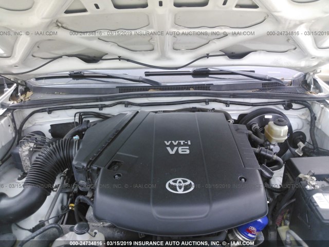 3TMJU4GN8BM110232 - 2011 TOYOTA TACOMA DOUBLE CAB PRERUNNER WHITE photo 10
