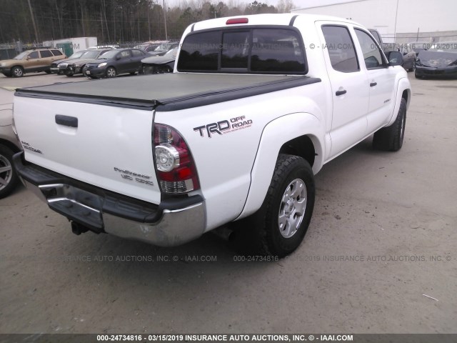 3TMJU4GN8BM110232 - 2011 TOYOTA TACOMA DOUBLE CAB PRERUNNER WHITE photo 4