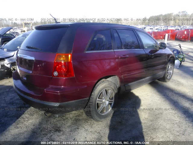 2A8GM68X68R649948 - 2008 CHRYSLER PACIFICA TOURING MAROON photo 4