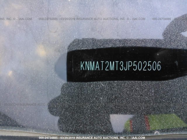 KNMAT2MT3JP502506 - 2018 NISSAN ROGUE S/SV BLACK photo 9