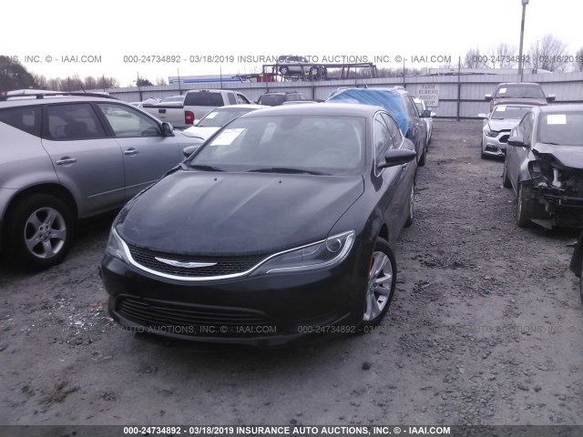 1C3CCCFB1FN624355 - 2015 CHRYSLER 200 LX BLACK photo 2