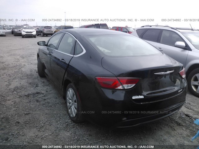 1C3CCCFB1FN624355 - 2015 CHRYSLER 200 LX BLACK photo 3