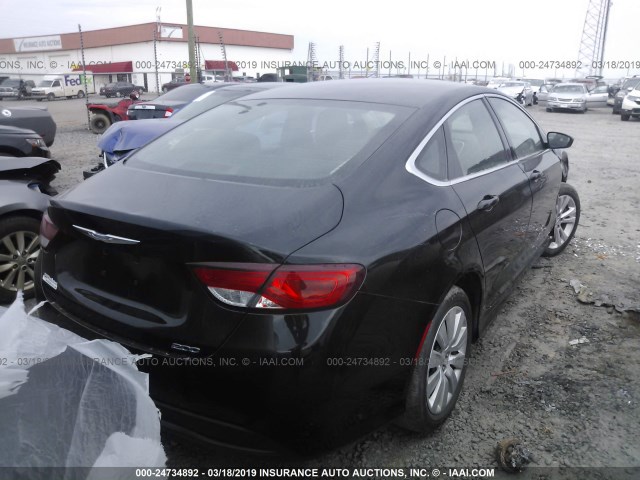 1C3CCCFB1FN624355 - 2015 CHRYSLER 200 LX BLACK photo 4