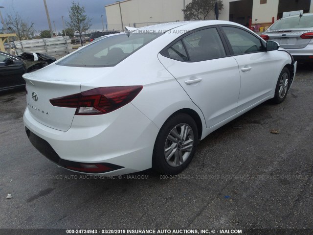 5NPD84LF0KH417111 - 2019 HYUNDAI ELANTRA SEL/VALUE/LIMITED WHITE photo 4