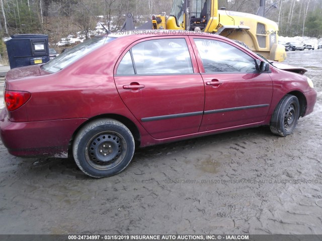 2T1BR32E34C172219 - 2004 TOYOTA COROLLA CE/LE/S RED photo 4