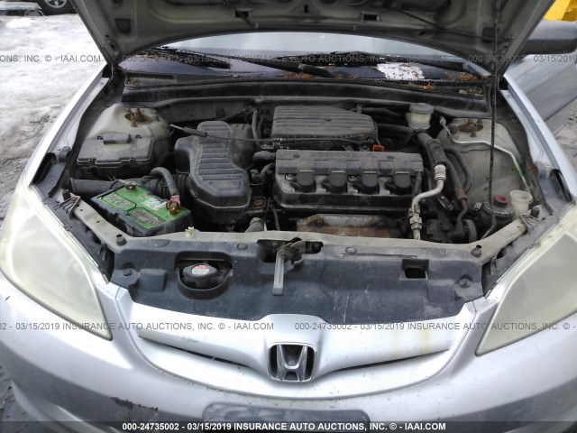 1HGES16394L004786 - 2004 HONDA CIVIC DX VP SILVER photo 10