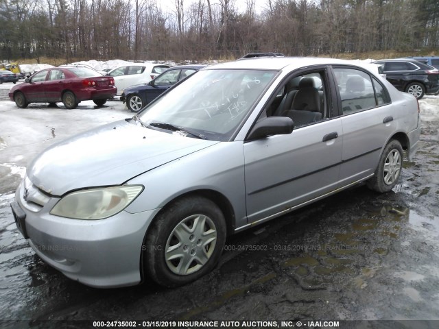 1HGES16394L004786 - 2004 HONDA CIVIC DX VP SILVER photo 2