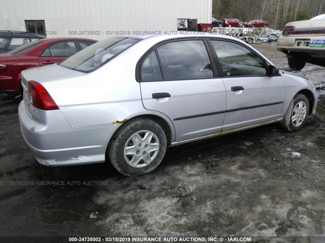 1HGES16394L004786 - 2004 HONDA CIVIC DX VP SILVER photo 4