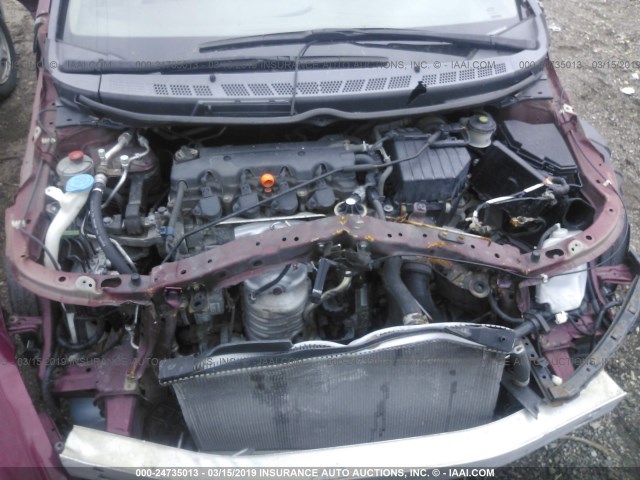 2HGFA16968H523731 - 2008 HONDA CIVIC EXL MAROON photo 10