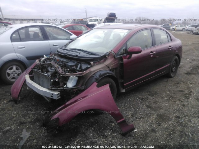 2HGFA16968H523731 - 2008 HONDA CIVIC EXL MAROON photo 2