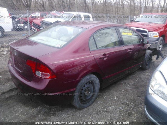 2HGFA16968H523731 - 2008 HONDA CIVIC EXL MAROON photo 4