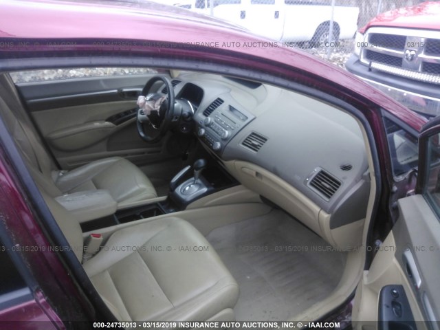 2HGFA16968H523731 - 2008 HONDA CIVIC EXL MAROON photo 5