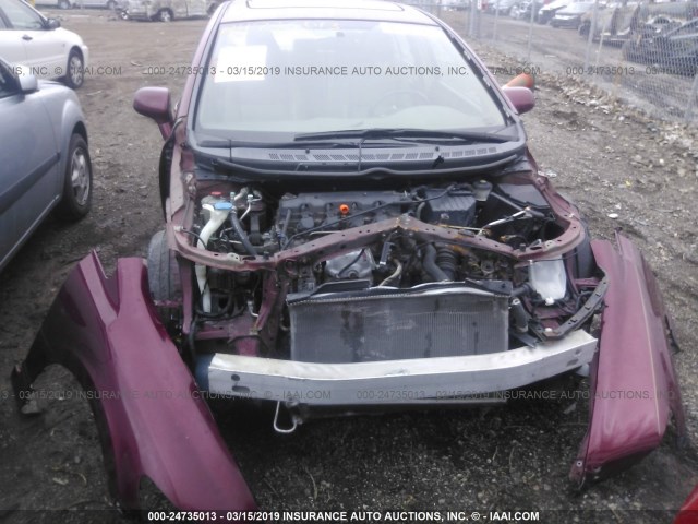 2HGFA16968H523731 - 2008 HONDA CIVIC EXL MAROON photo 6